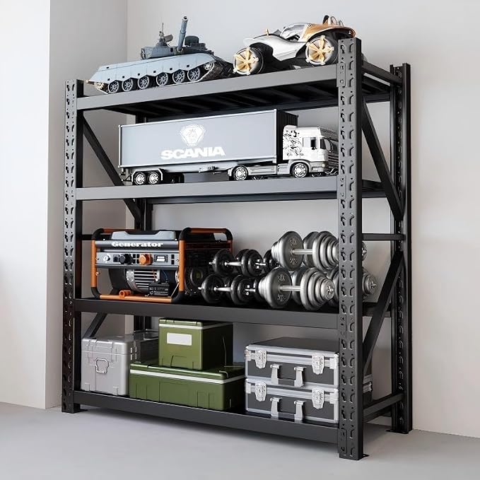 60" W Garage Shelving, 4-Tier Heavy Duty Storage Shelves Unit - Image 8