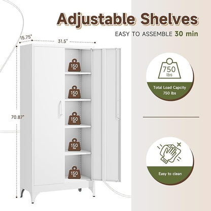 Letaya 71" H Metal Storage Cabinet - Image 3