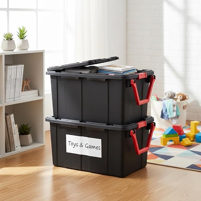 40 Gallon Extra Large Rolling Storage Bins 2-Pack, - Image 5