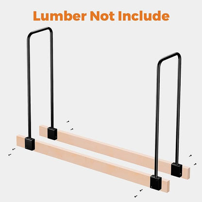 DOEWORKS Heavy Duty Firewood Racks Adjustable Length Log Bracket Rack Holder - Image 3