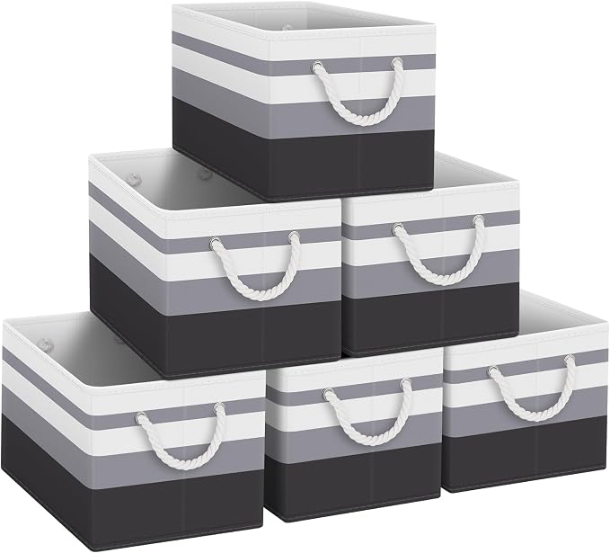 Storage Bins 6-Pack, Foldable Storage Baskets by Fabtotes