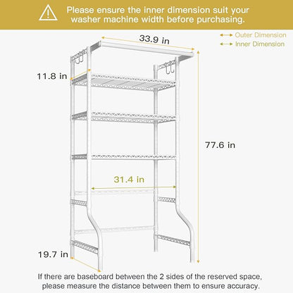 Ulif U11 Over Washer and Dryer Shelves, 3 Tiers Laundry Room Storage and - Image 3