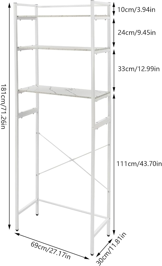 Gdrasuya10 3-Tiers Over The Washer and Dryer Storage Shelf - Image 2