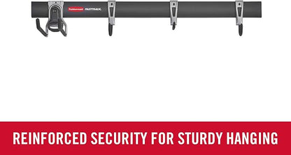 Rubbermaid FastTrack Garage Storage Utility Hooks 5 Piece Black All in One Rail - Image 2