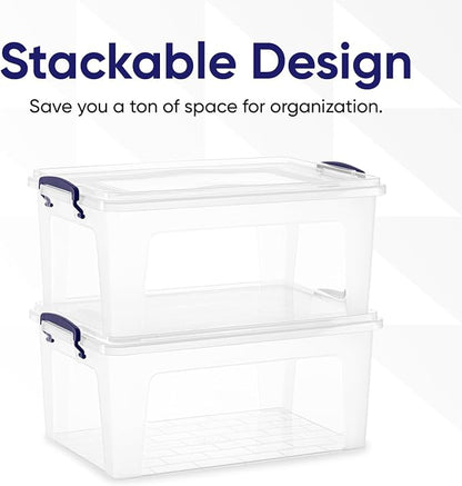 Superio Storage Bins with Lids- Clear Boxes - Image 3