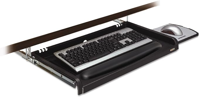 3M Adjustable Under-Desk Keyboard Drawer, Three Height Settings, Wide Tray - Image 3