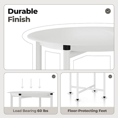 Bamworld White Plant Stand Indoor Small Plant Table - Image 6