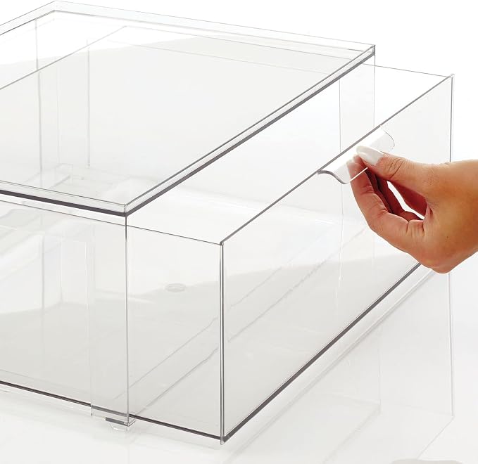 mDesign Plastic Stackable Bathroom Storage Organizer Bin Containers - Image 7
