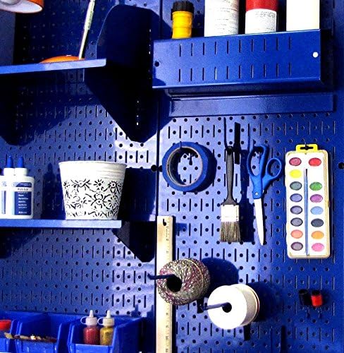 Wall Control Pegboard 32in x 16in Blue Metal Pegboard Tool Board Panel - Image 13