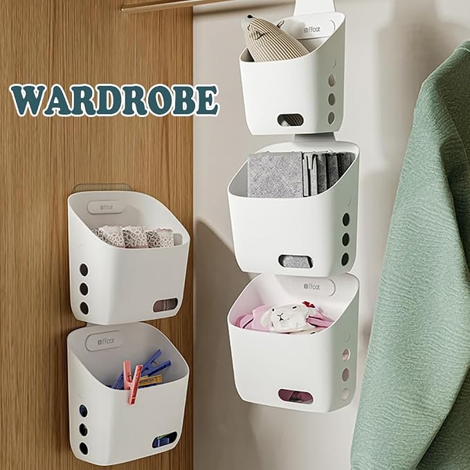 2 Pcs Plastic Hanging Basket Kitchen Storage organizer, Basket - Image 5