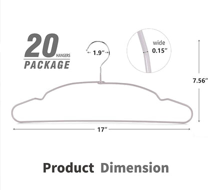 TOPIA HANGER Metal Hangers 20 Pack, Non Slip Clothes Hangers Space Saving - Image 4