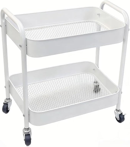 Under Desk Storage Cart 2 Tier Utility Rolling Cart by Ufriandz