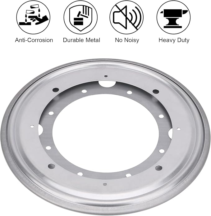 9" Round Lazy Susan Turntable Bearing Plate 5/16”Thick Lazy Susan Hardware - Image 5
