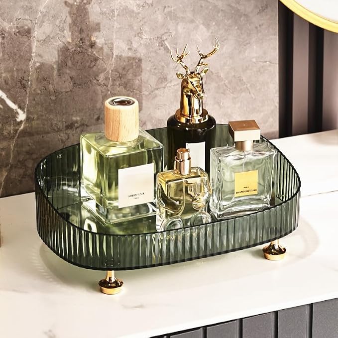 Makeup Perfume Organizer, Vanity Tray, Cosmetic Skincare Organizer, Countertop - Image 2