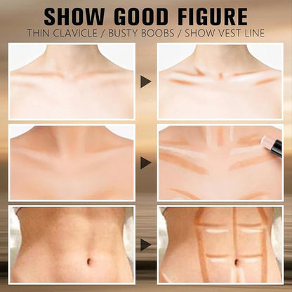 2Pcs Cream Contour Stick Face Body Makeup Dual Ended, Nude Light Beige & Nude - Image 5