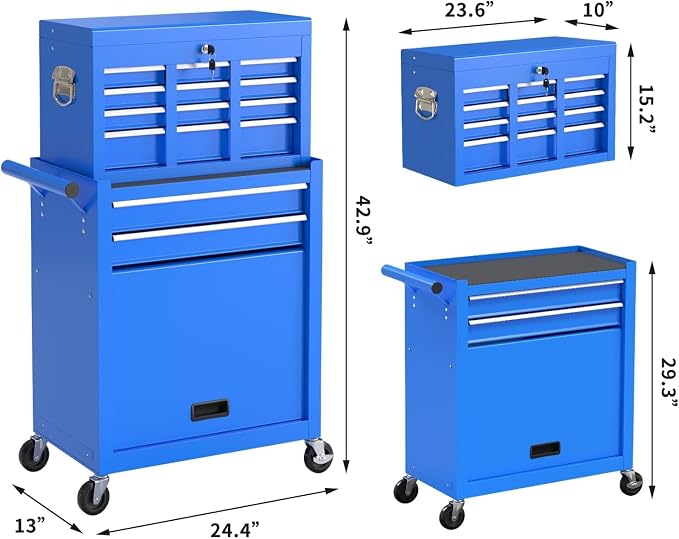 8-Drawer High Capacity Rolling Tool Box - Image 3