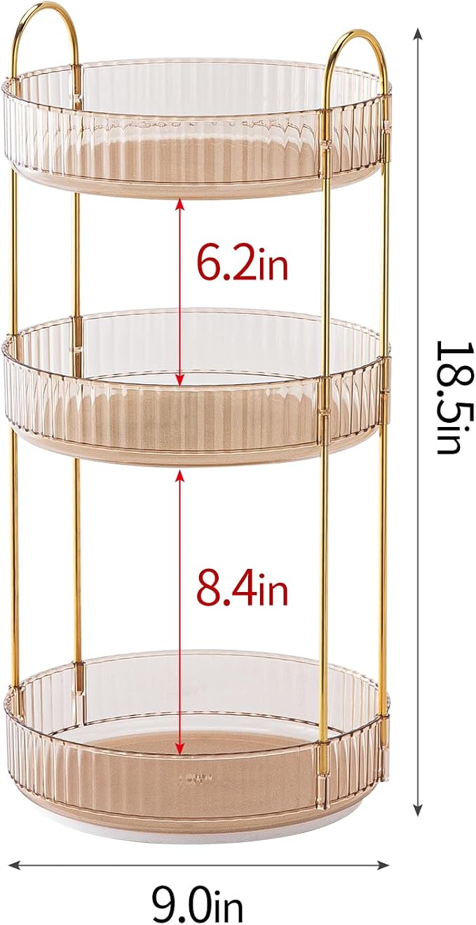 360° Rotating Makeup Organizer for Vanity - Image 2