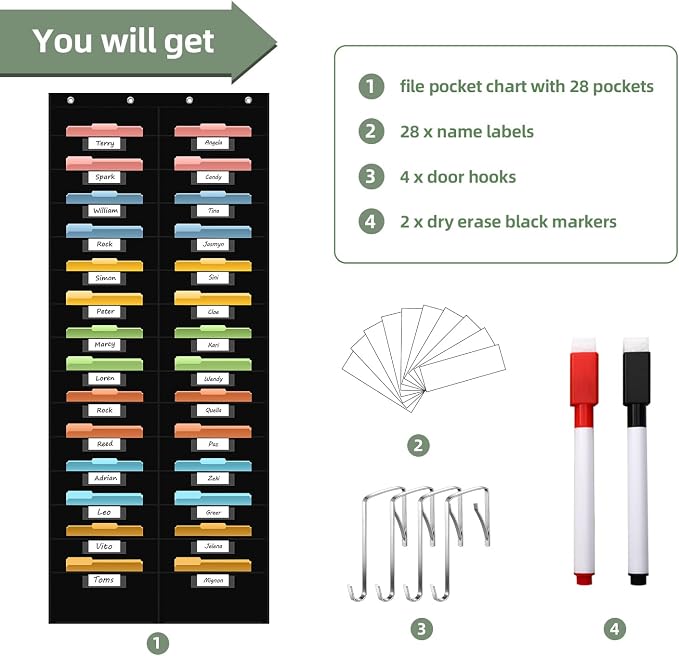 28 Pocket Hanging Wall File Organizer - Image 5