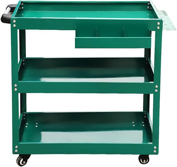 ICEMOB Utility Service Cart, 3-Tier Commercial Tool Cart Mobile Work Table by Unknown