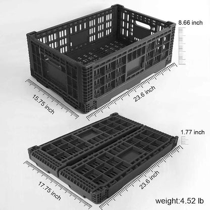Collapsible Storage Bin Containe，52 Liter Transferheavy duty Black plastic - Image 5