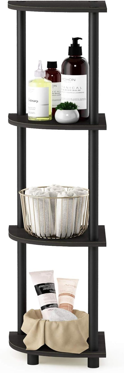 Furinno TURN-N-TUBE Corner Shelf, 4-Tier Corner Bookshelf, Display Storage - Image 5