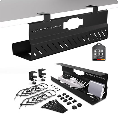 Under Desk Cable Management Tray no Drill – Wire Management by UltimateSetup