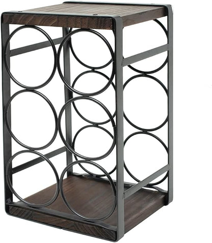 Rustic Wood Countertop Wine Rack 6 Bottles No Need Assembly Brown - Image 7