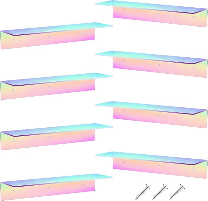 Blulu 8 Pcs Acrylic Floating Shelf by Blulu