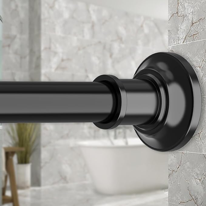 Heavy Duty Black Shower Curtain Rods 30-88 In 1.1" Dia AdjustableTesnion | by HaryaersCurvedShowerCurtainRod