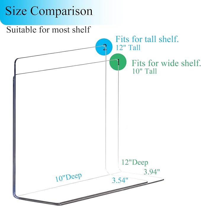 Shelf Dividers for Closet Organization: 12" Tall x 10" Deep Acrylic Closet - Image 8