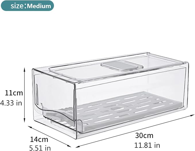 Diskary Fridge Organizer, Stackable Refrigerator Organizer Bins, Reusable Food - Image 2