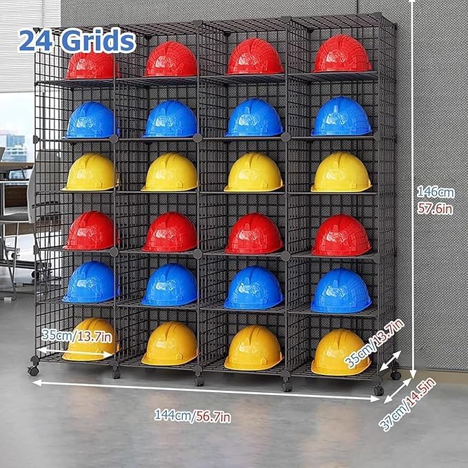 Stackable Safety Helmet Storage Boxes, Large Adjustable Hard Hat Placement - Image 2