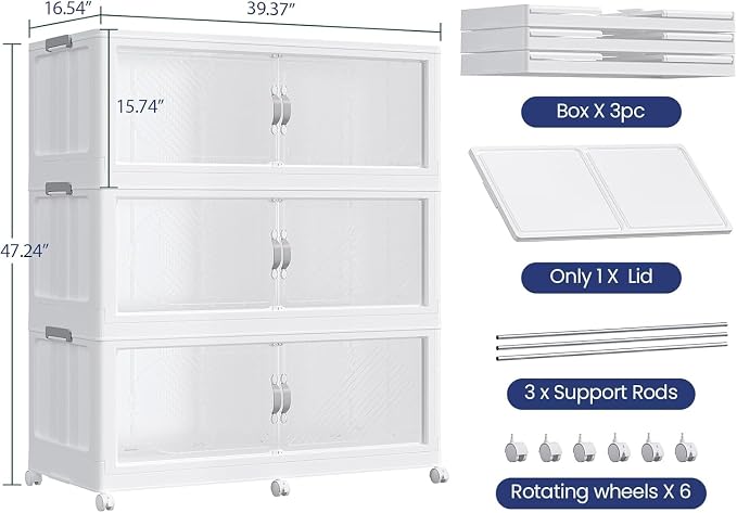 960QT Extra Large Stackable Storage Bins - Image 2