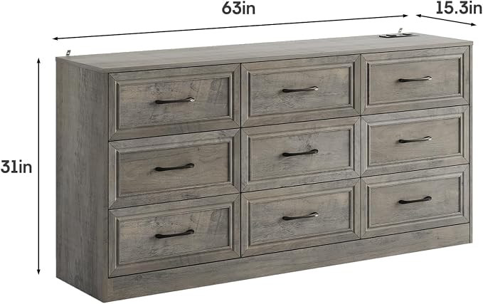 Fameill Dresser for Bedroom, 9 Drawer Wide Dresser Organizer - Image 2