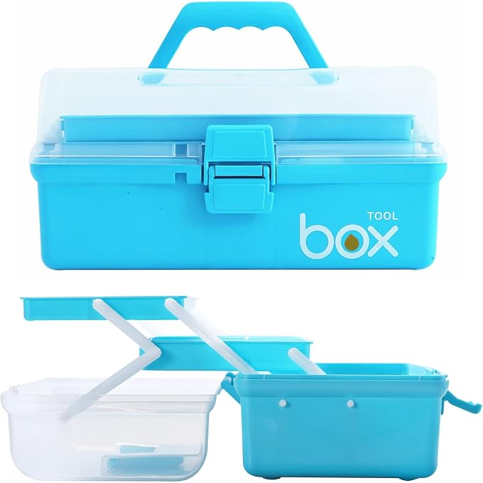 2PCS 12'' Three-Layer Clear Art Box Organizer - Image 3