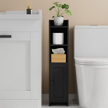 Homhedy Small Bathroom Storage Cabinet, Narrow Toilet Paper Cabinet | Corner - Image 9