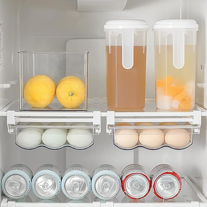 IVAILEX Egg Holder for Refrigerator, Fridge Egg Storage Tray, Space Saver Egg - Image 3