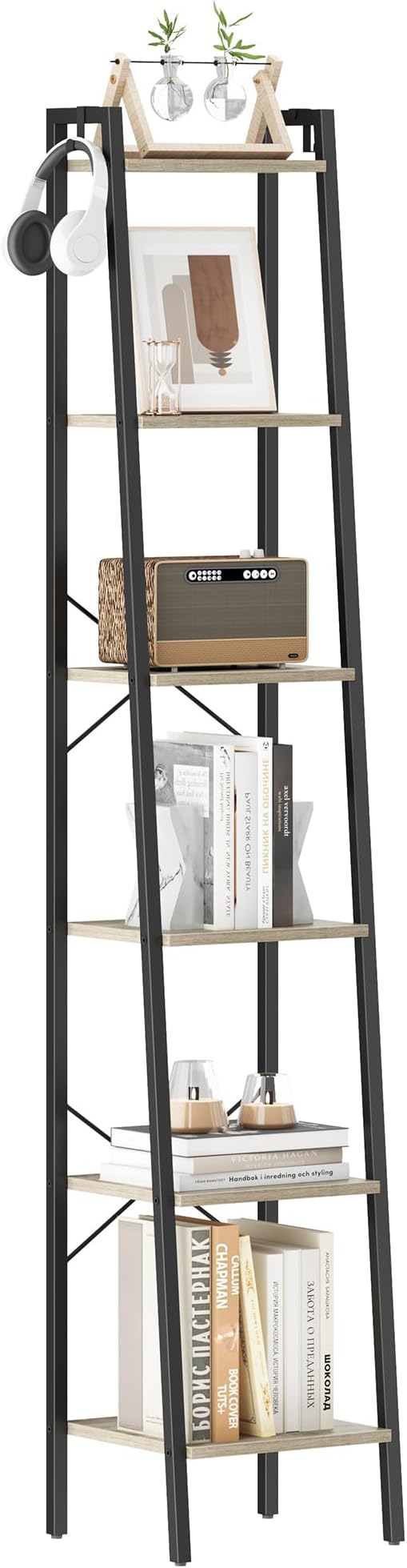 Hzuaneri Ladder Shelf, Freestanding Corner Storage Shelf | Bookcase - Image 9
