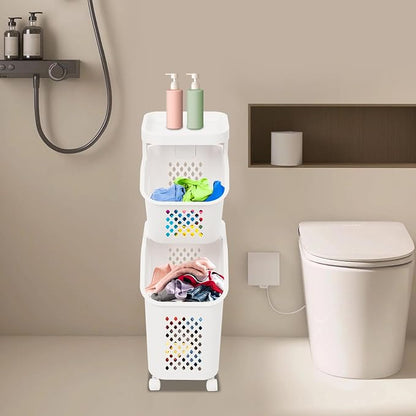 2 Tier Laundry Basket Holder, Utility Laundry Basket - Image 7