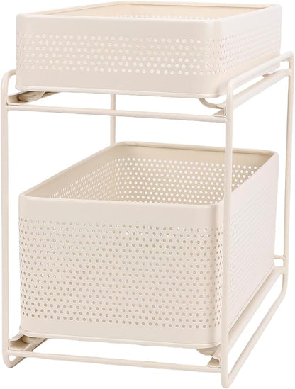 Slide Out Under Sink Organizer, 2 Tier Steel Sink Shelf Cabinet Storage - Image 6
