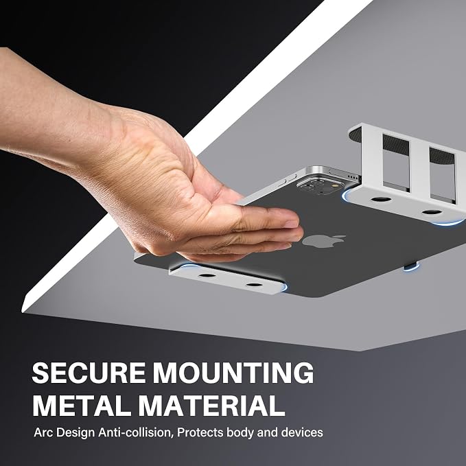BYMECOST Under Desk Laptop Mount, Metal Under Desk Storage Holder, - Image 6