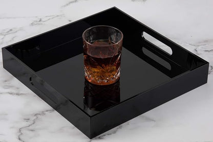Glossy Black Sturdy Acrylic Serving Tray - Image 5