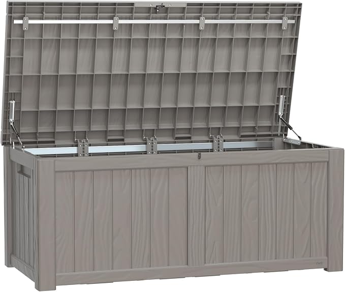120 Gallon Deck Box, Resin Outdoor Storage Box by OutdoorLivingPerfected