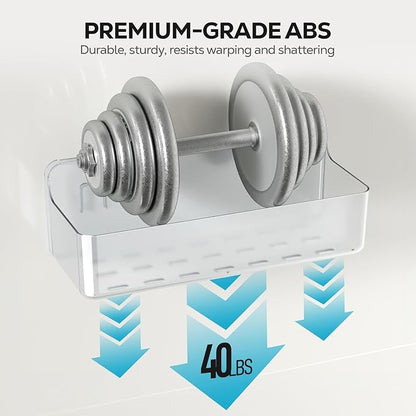 Nieifi Adhesive Shower Shelves, 2 Pieces | Rustproof ABS, Large Capacity - Image 7