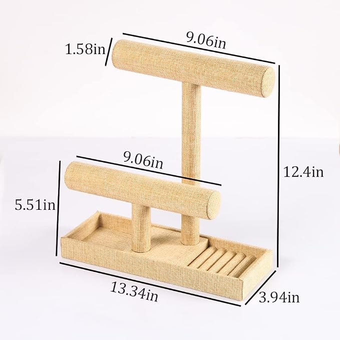 Coward 2 Tier Necklace Bracelet Holder Organizer - Image 5