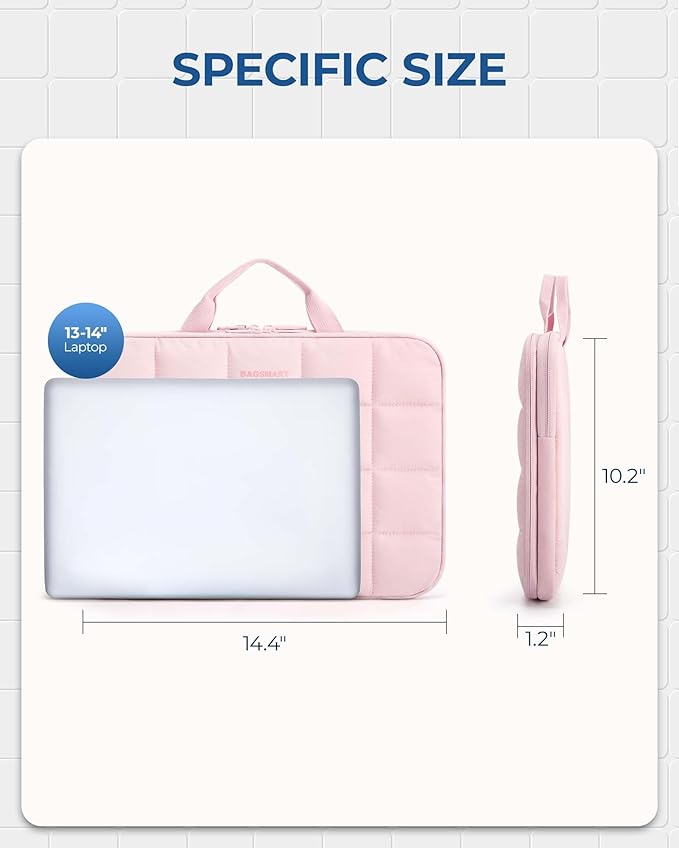 BAGSMART Laptop Case with Handle, Puffy Laptop Sleeve Bag - Image 4