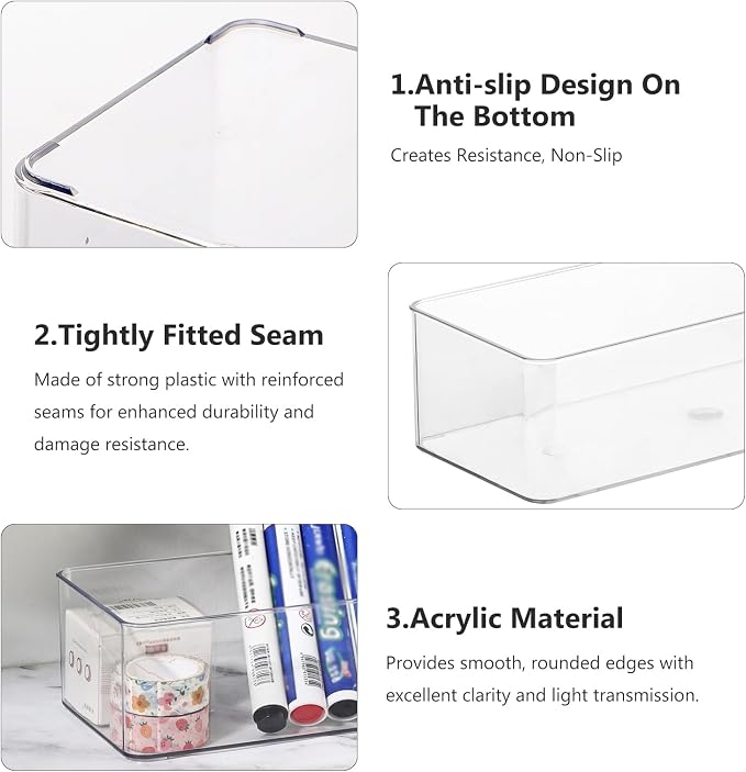Acrylic Makeup Brush Holder Organizer, 1 Pack 1 Section Clear Plastic Makeup - Image 4