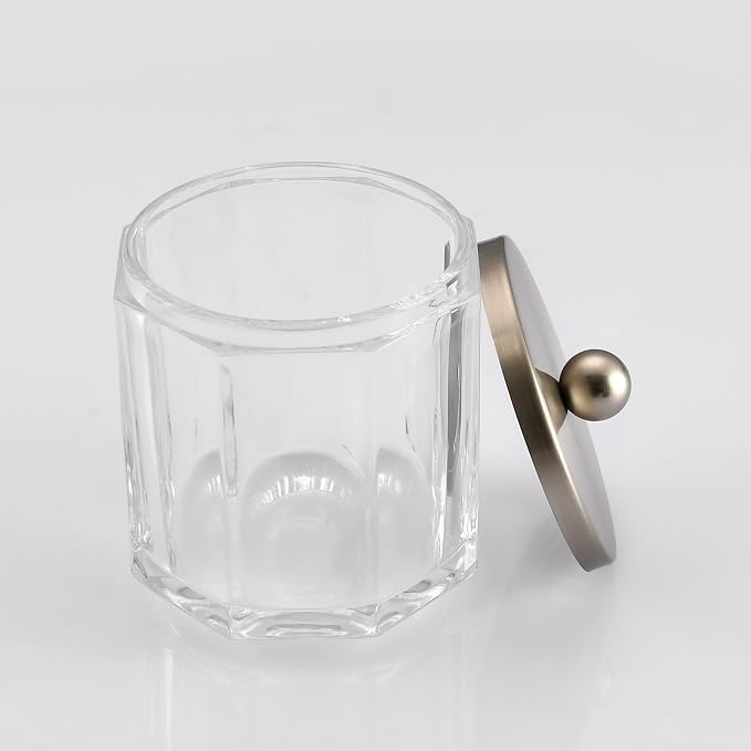 Clear Transparent Apothecary Octagional Shaped Glass Canister Jar - Image 3