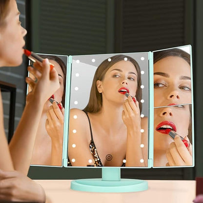 Tri-fold Lighted Vanity Makeup Mirror - Image 7