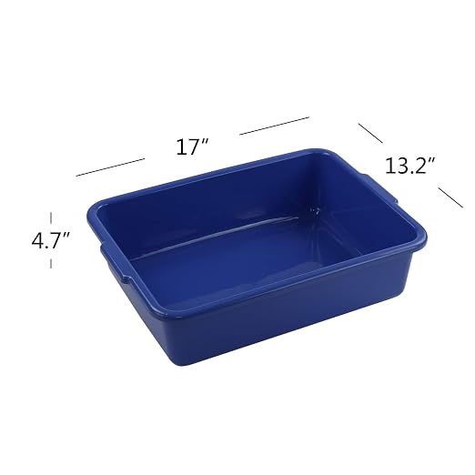 Xyskin 4-Pack Commercial Bus Tubs Box/Tote Box, Stackable Plastic Utility 13 - Image 2